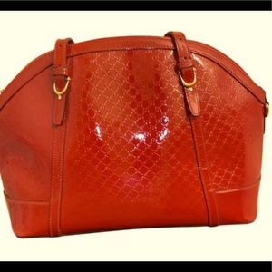 A leather extra large GG Red Gucci tote